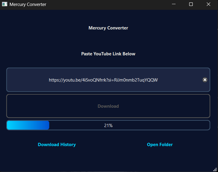 Mercury Converter Desktop Interface
